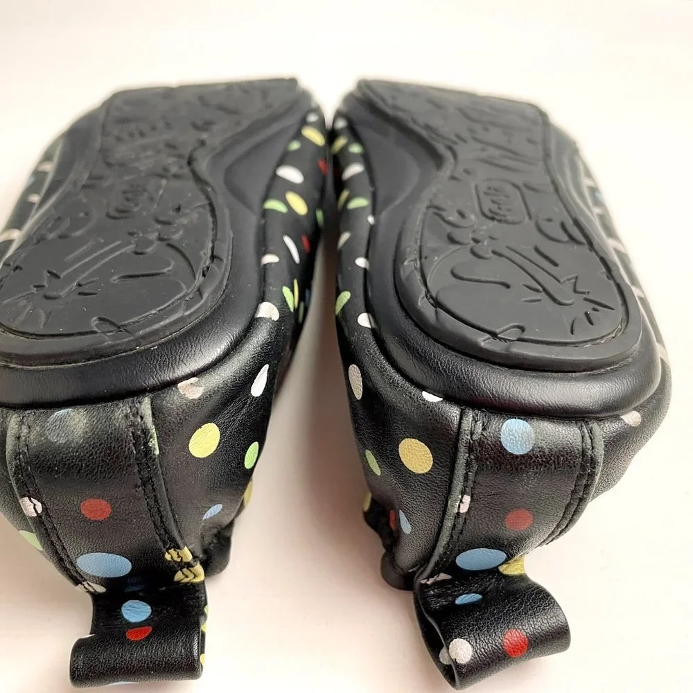 Gola Logic black leather ballet flats with polka dots - size 7 - Picture 9 of 10